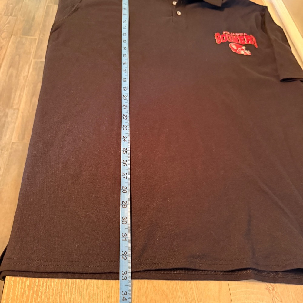 Hanes X-Temp Mens Oklahoma Sooners Polo Shirt Black 3XL Short Sleeve Football OU - Picture 4 of 8
